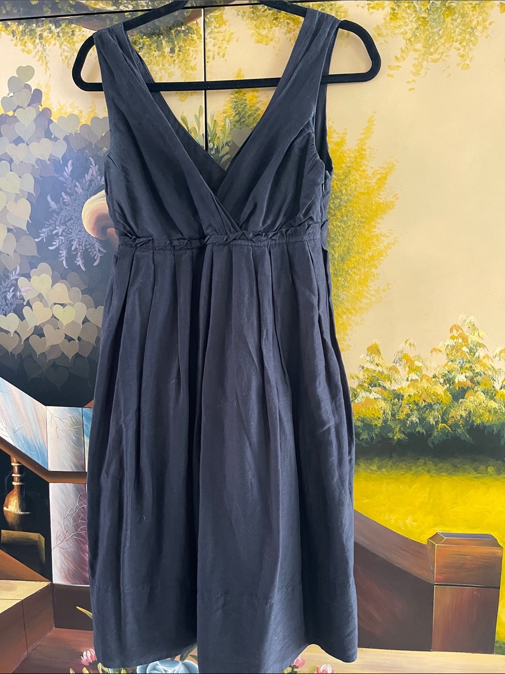 GAP Navy Blue V-Neck Sleeveless Midi Dress